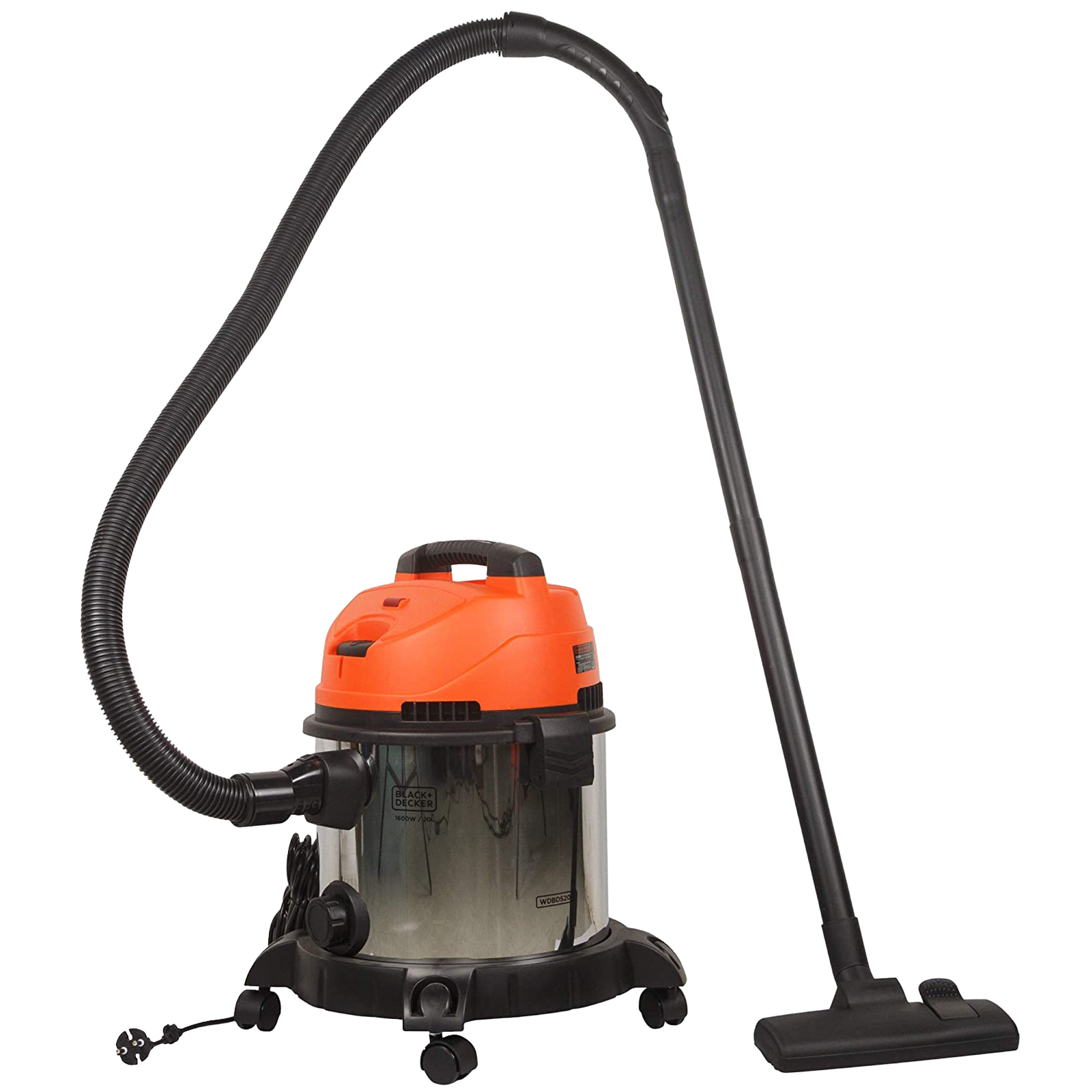 BLACK DECKER 1600 Watts Wet Dry Vacuum Cleaner WDBDS20 IN Orange